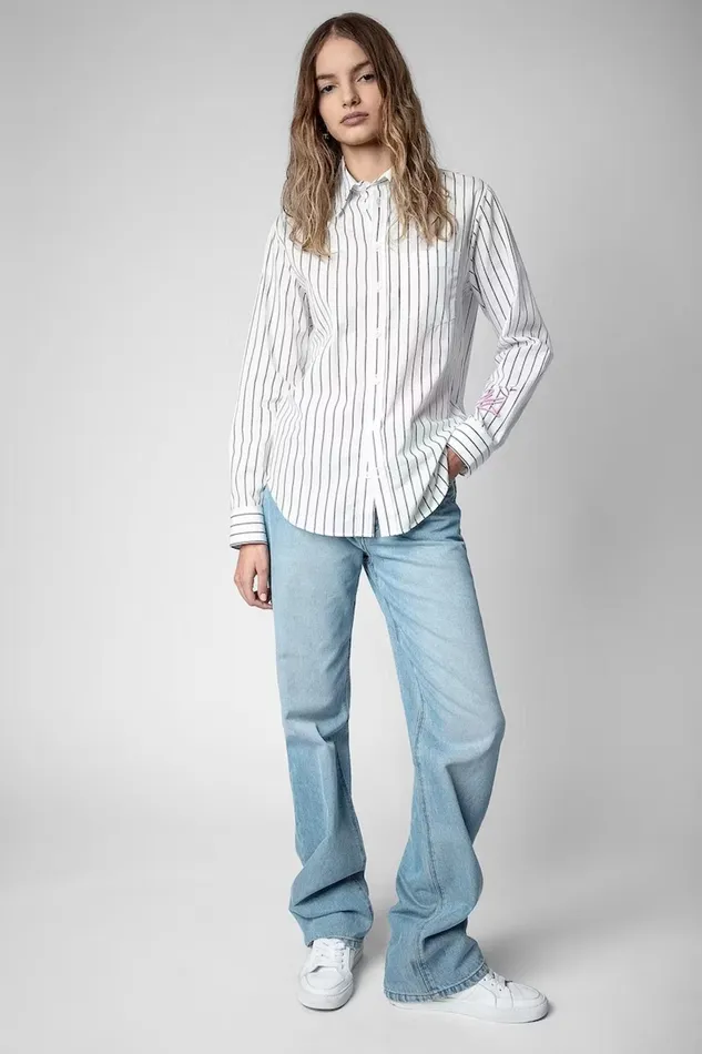 Zadig and Voltaire Shirts and Tops TASKIZ SHIRT WHITEGREY 8211 Women