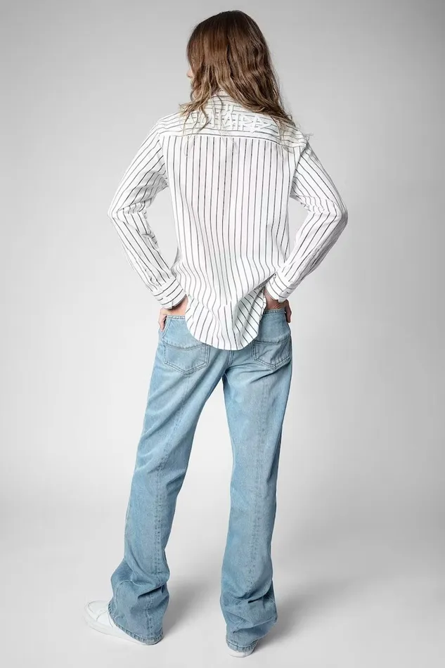 Zadig and Voltaire Shirts and Tops TASKIZ SHIRT WHITEGREY 8211 Women Zadig and Voltaire Shirts and Tops TASKIZ SHIRT WHITEGREY 8211 Women