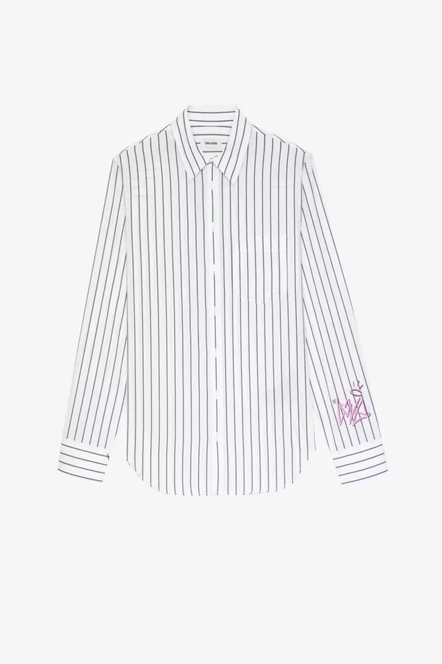 Zadig and Voltaire Shirts and Tops TASKIZ SHIRT WHITEGREY 8211 Women Zadig and Voltaire Shirts and Tops TASKIZ SHIRT WHITEGREY 8211 Women