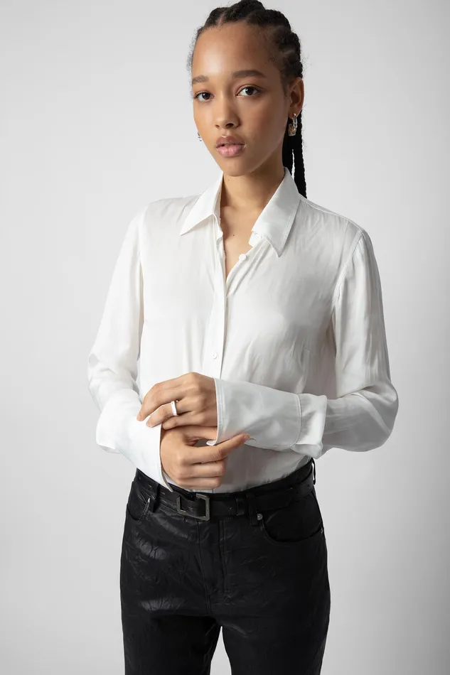 Zadig and Voltaire Shirts and Tops TASKO SATIN OFF WHITE 8211 Women