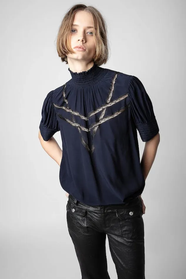 Zadig and Voltaire Shirts and Tops TUPELO BLOUSE NAVY 8211 Women