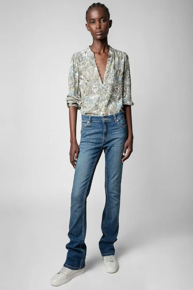 Zadig and Voltaire Shirts and Tops TWINA BRIT FLOWER KHAKI PRINT 8211 Women Zadig and Voltaire Shirts and Tops TWINA BRIT FLOWER KHAKI PRINT 8211 Women
