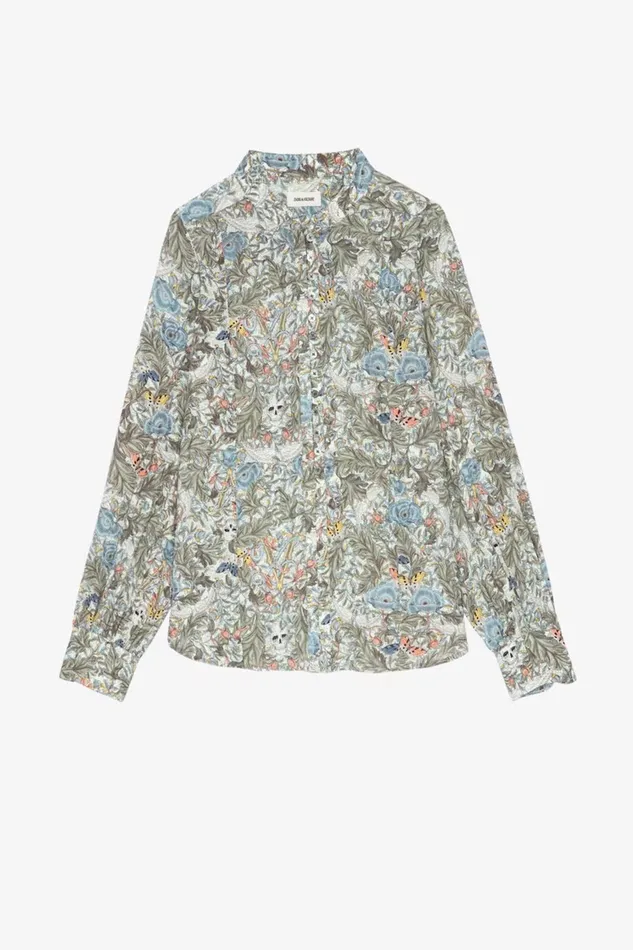 Zadig and Voltaire Shirts and Tops TWINA BRIT FLOWER KHAKI PRINT 8211 Women Zadig and Voltaire Shirts and Tops TWINA BRIT FLOWER KHAKI PRINT 8211 Women