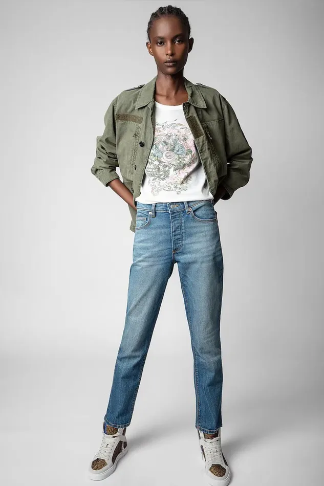 Zadig and Voltaire TShirts WOOP SKULL FLOWER WHITE 8211 Women