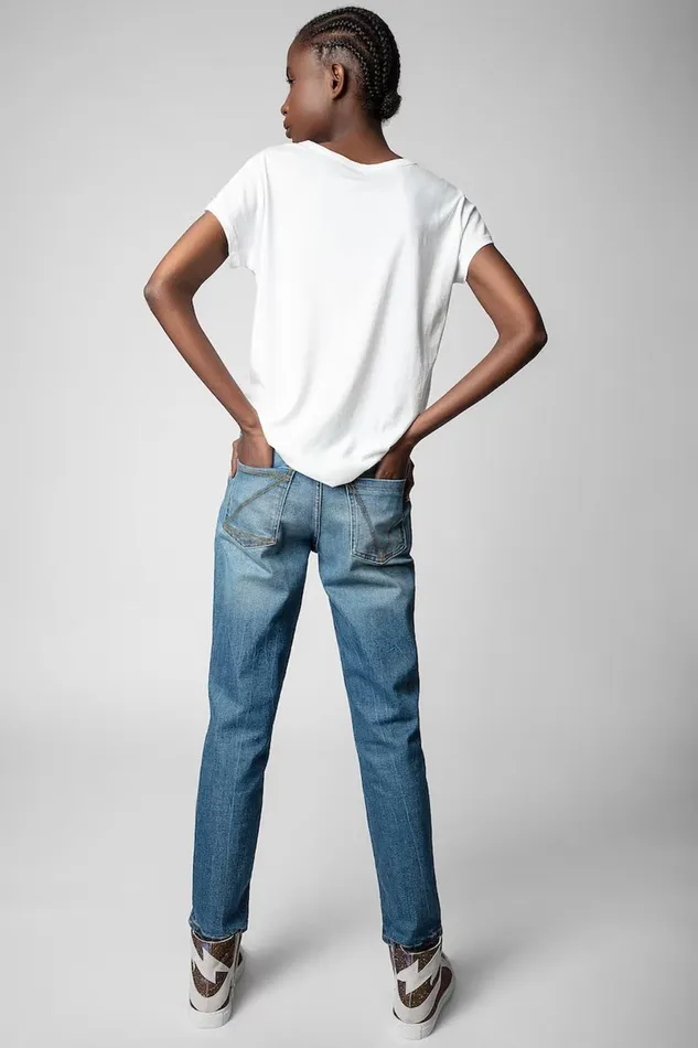 Zadig and Voltaire TShirts WOOP SKULL FLOWER WHITE 8211 Women Zadig and Voltaire TShirts WOOP SKULL FLOWER WHITE 8211 Women